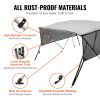 VEVOR 4 Bow Bimini Top Boat Cover, Detachable Mesh Sidewalls, 600D Polyester Canopy with 1" Aluminum Alloy Frame, Includes Storage Boot, 2 Straps, 2 S