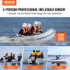 VEVOR Inflatable Dinghy Boat, 6-Person Transom Sport Tender Boat, with Marine Wood Floor and Adjustable Aluminum Bench, 1500 lbs Inflatable Fishing Bo