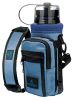 Blue Water Bottle Holder Carrier Bottle Cooler w Adjustable Shoulder Strap and Front Pockets Suitable for 16 oz to 25oz Bottles Carry Protect Insulate