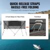 VEVOR 4 Bow Bimini Top Boat Cover, Detachable Mesh Sidewalls, 600D Polyester Canopy with 1" Aluminum Alloy Frame, Includes Storage Boot, 2 Straps, 2 S