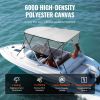 VEVOR 4 Bow Bimini Top Boat Cover, Detachable Mesh Sidewalls, 600D Polyester Canopy with 1" Aluminum Alloy Frame, Includes Storage Boot, 2 Straps, 2 S