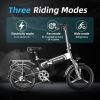 Folding Electric Bike for Adults;  20" Ebike 500W Adult Electric Bicycles;  21MPH 43Miles Electric Cruiser Bike for Female Male;  Samsung 48V 10.4Ah B