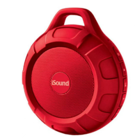 ISOUNd Outdoor Waterproof Bluetooth Speaker, Wireless Portable Mini Shower Travel Speaker With Subwoofer, Enhanced Bass, Built In Mic For Sp (Colour: Red)