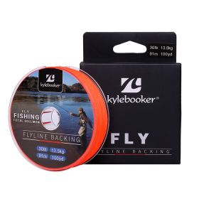 Kylebooker Fly Line Backing Line 20/30LB 100/300Yards Orange Braided Fly Fishing Line (Line Size: 30LB, Length: 100YDS)